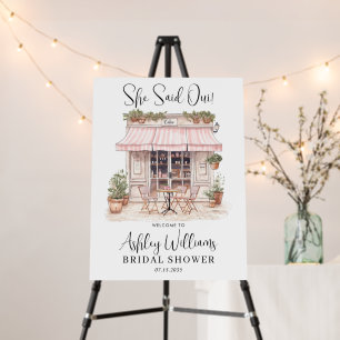 She Said Oui Yes Paris French Cafe Bridal Shower Foam Board