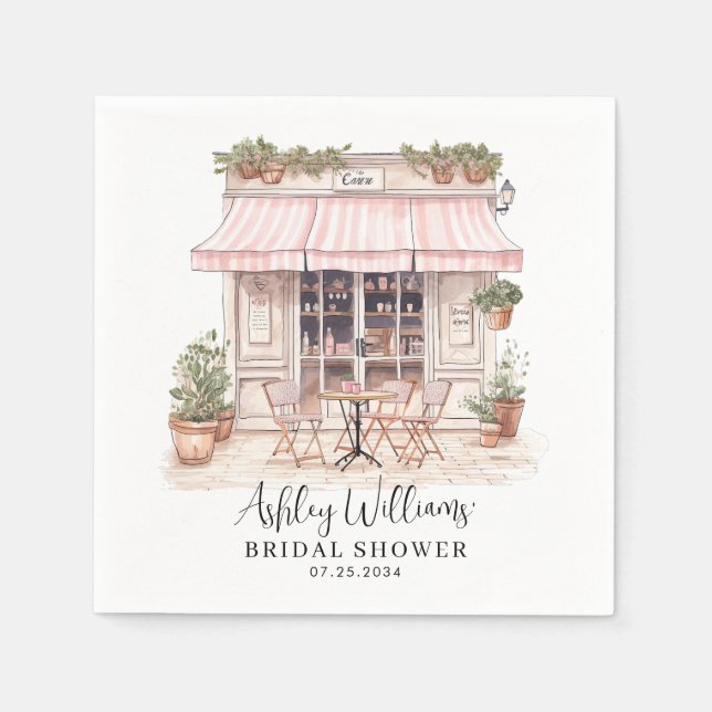 She Said Oui Yes Paris French Cafe Bridal Shower Napkins (Front)