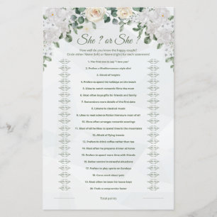 She Said, She Said Cute Wedding Game Printable