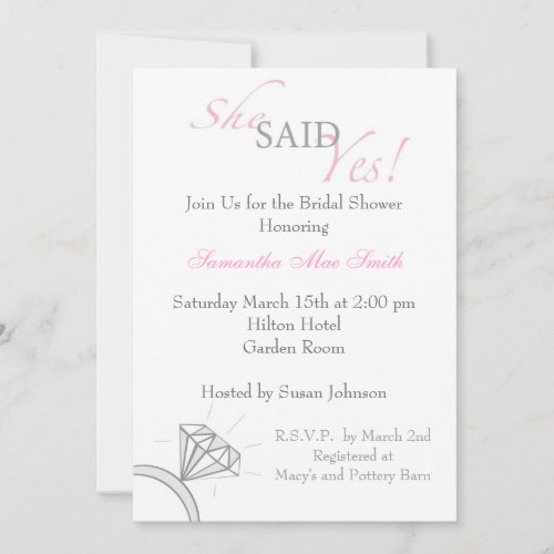 She Said Yes- Blush Pink Custom Invite