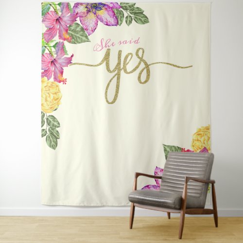 She said YES  Booth banner Tapestry