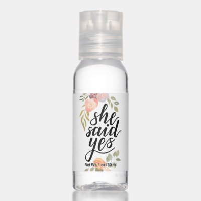 She said yes – Bridal party lettering Hand Sanitizer