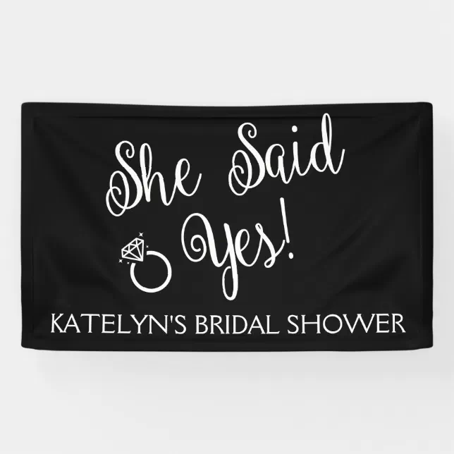 She Said Yes, Bridal Shower Banner | Zazzle