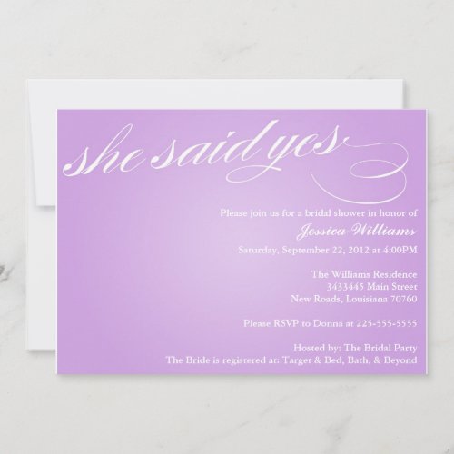 She Said Yes | Bridal Shower Personalized Announcement