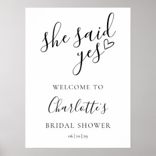 She Said Yes Bridal Shower Welcome Sign