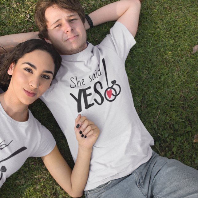 She Said Yes Bride to be Engagement T-Shirt (Creator Uploaded)