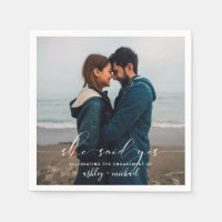She Said Yes Calligraphy Engagement Party Photo