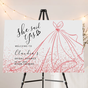 She Said Yes Cherished Moment Bridal Shower Foam Board