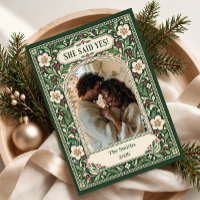 She Said Yes Christmas Photo