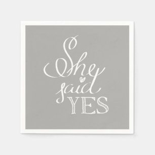She Said YES Cocktail Napkins
