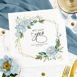 She Said Yes Dusty Blue Geometric Bridal Shower Napkins<br><div class="desc">She Said Yes Dusty Blue Geometric Bridal Shower Napkins</div>