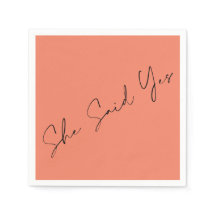 She Said Yes, Elegant Typography Colored Backgroun