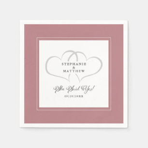She Said Yes Elegant Wedding Engagement Dusty Rose Napkins
