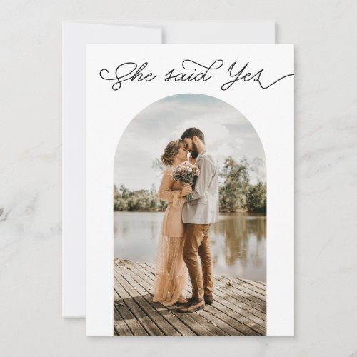 She Said Yes Engaged Couple Photo Wedding Shower Invitation