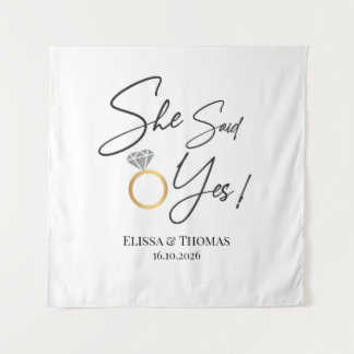 She said Yes! Engaged wedding Backdrop banner