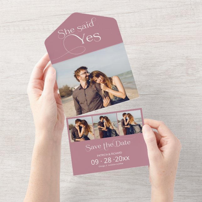 She Said Yes Engagement Announcement Save The Date (Tearaway)