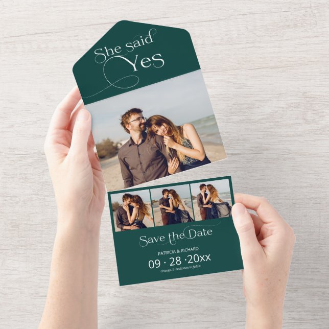 She Said Yes Engagement Announcement Save The Date (Tearaway)