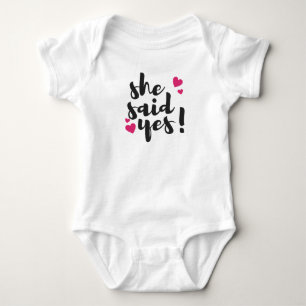 She Said Yes! Engagement Celebration – Romantic  Baby Bodysuit