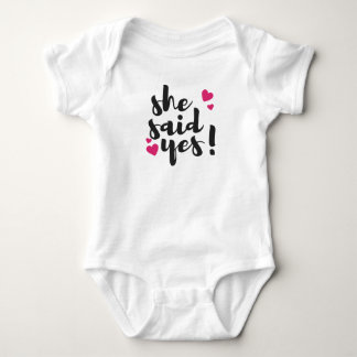 She Said Yes! Engagement Celebration – Romantic  Baby Bodysuit
