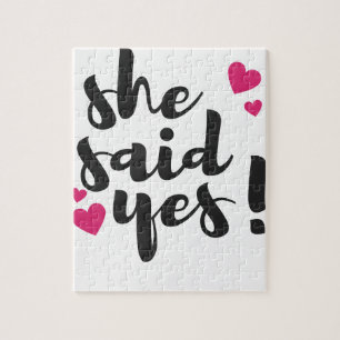 She Said Yes! Engagement Celebration – Romantic Jigsaw Puzzle