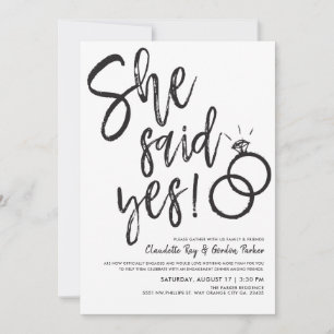 She Said Yes! Engagement Dinner with Friends Invitation