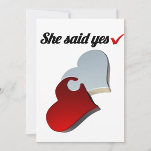 She Said Yes Engagement Invitation – Heart Design 