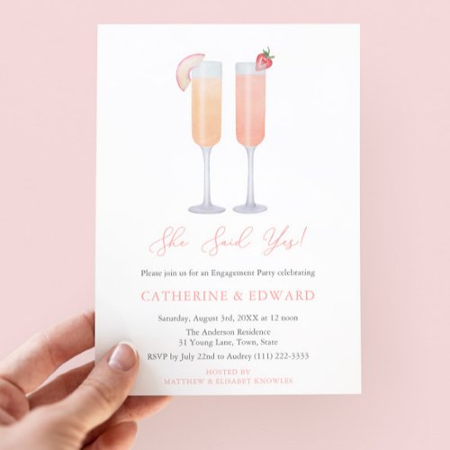 She Said Yes Engagement Party Cocktail Hour Invitation