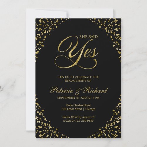 She Said Yes Engagement Party Invitation