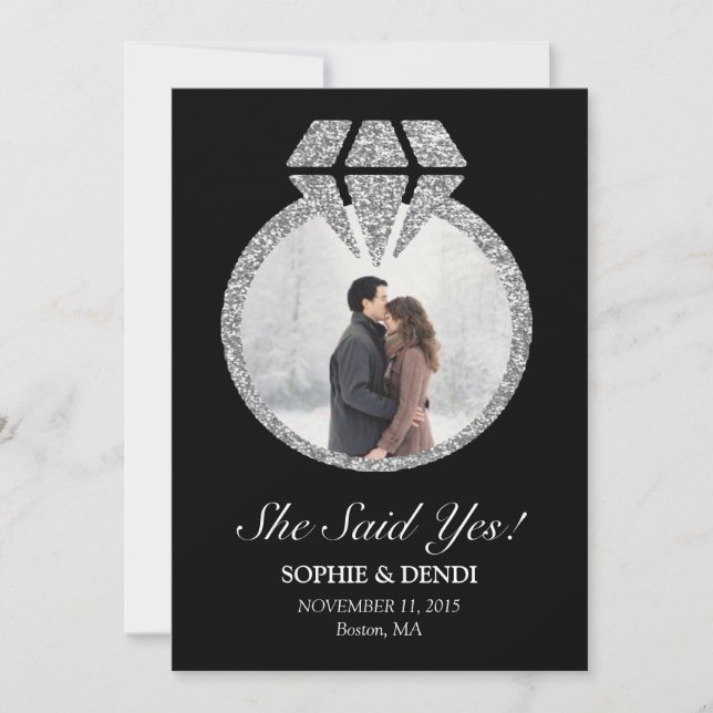She Said Yes Engagement Party Invitation (Front)