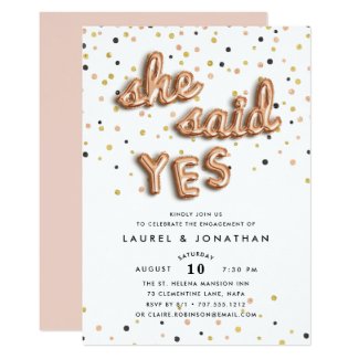She Said Yes | Engagement Party Invitation