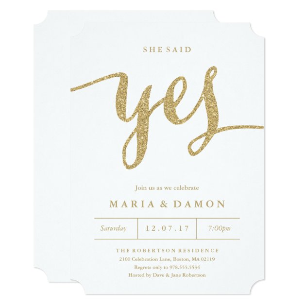 She Said Yes Engagement Party Invitation