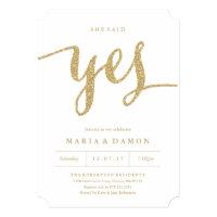 She Said Yes Engagement Party Invitation