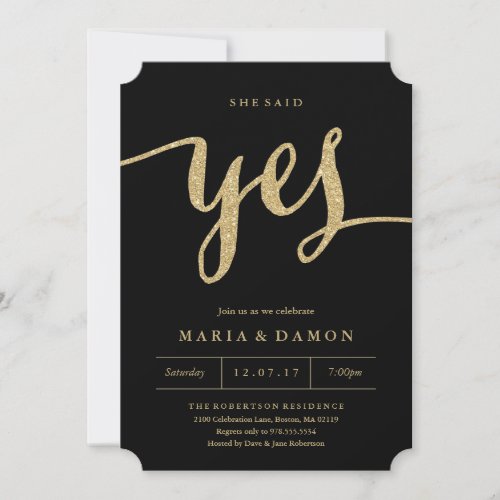 She Said Yes Engagement Party Invitation