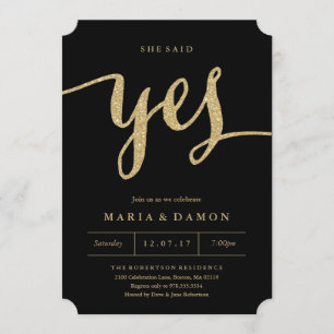 She Said Yes Engagement Party Invitation