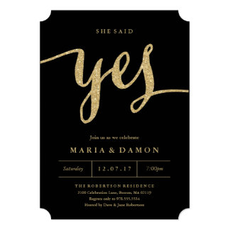 She Said Yes Engagement Party Invitation