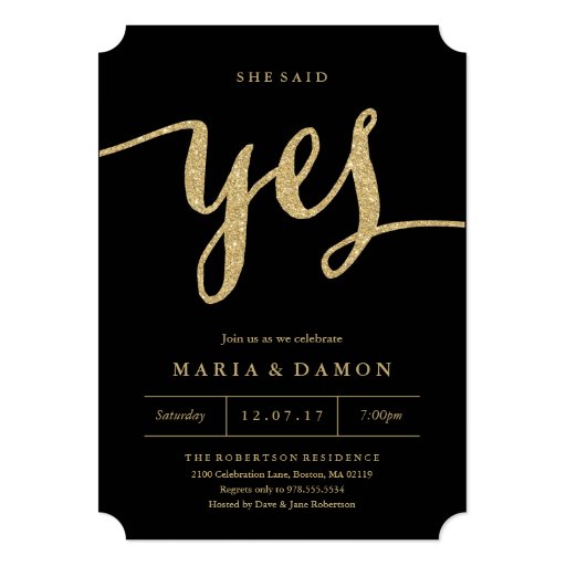 She Said Yes Invitations 1