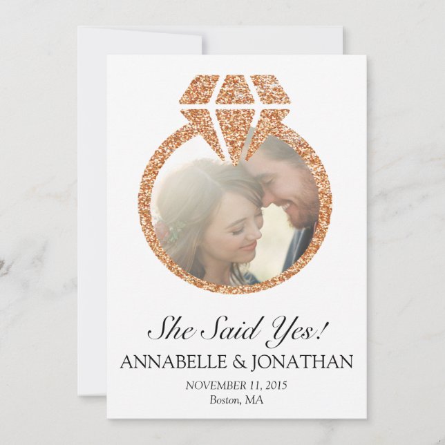 She Said Yes Engagement Party Invitation (Front)