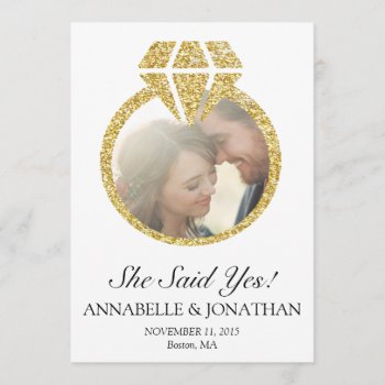 She Said Yes Engagement Party Invitation by SimplyInvite at Zazzle