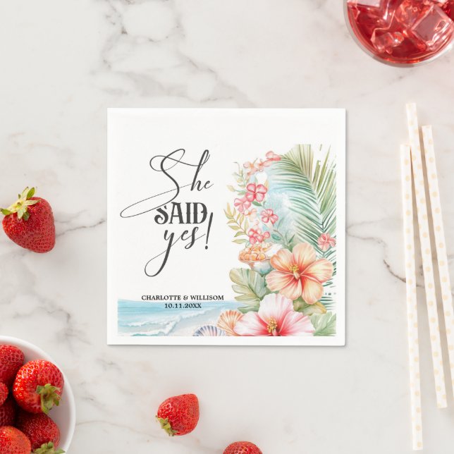 She Said Yes Engagement Party Napkins (Insitu)