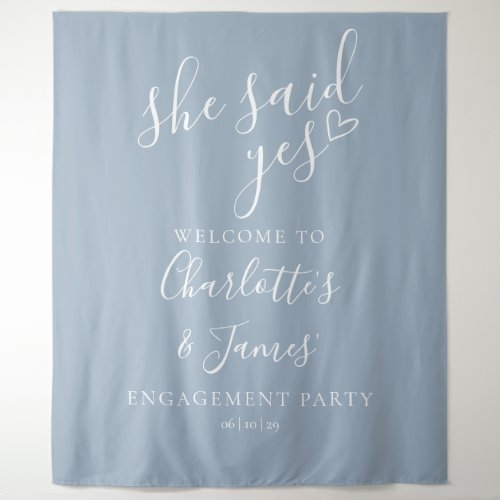 She Said Yes Engagement Party Photo Prop Tapestry