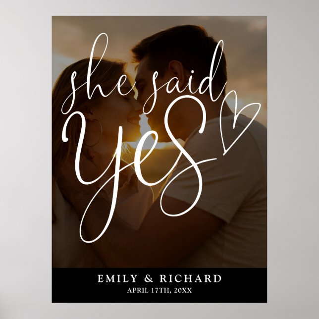 She Said Yes Engagement Party Photo Welcome Sign (Front)