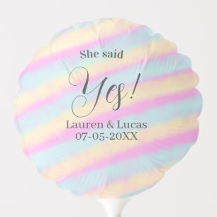 She said yes engagement party pink blue yellow ste balloon
