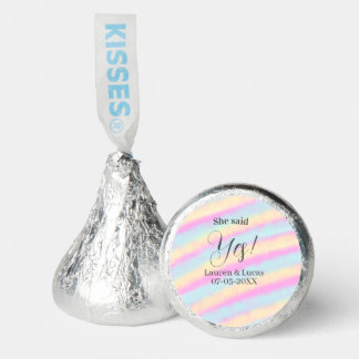 She said yes engagement party pink blue yellow ste hershey®'s kisses®