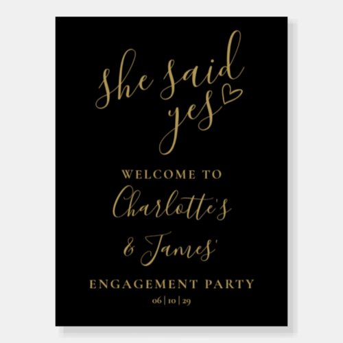 She Said Yes Engagement Party Welcome Sign