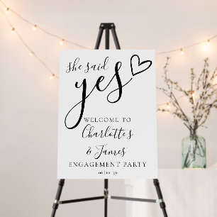 She Said Yes Engagement Party Welcome Sign