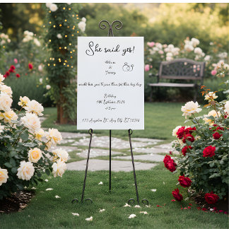 She Said Yes Engagement Party Welcome Sign