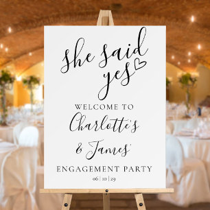 She Said Yes Engagement Party Welcome Sign