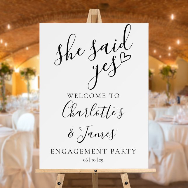 She Said Yes Engagement Party Welcome Sign (Creator Uploaded)