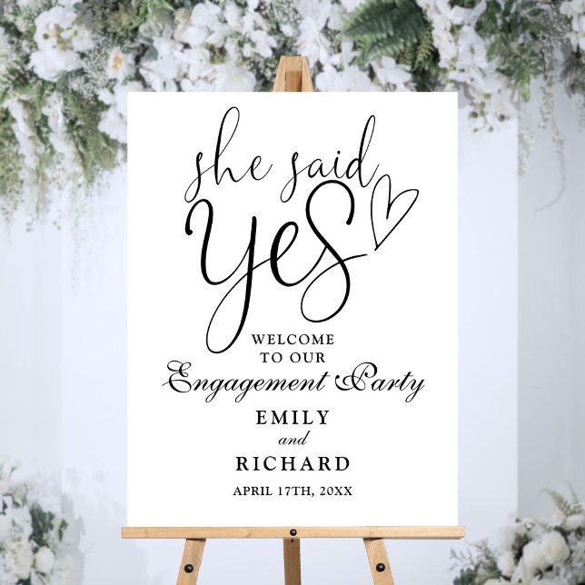 She Said Yes Engagement Party Welcome Sign (She Said Yes Engagement Party Welcome Sign)