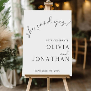 She Said Yes Engagement Party Welcome Sign, Editab Foam Board